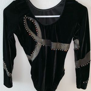 Long sleeved gymnastics leotard